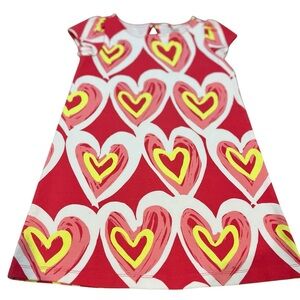 Gymboree size 7 girls red dress with hearts short sleeve GUC